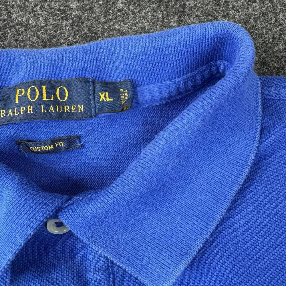 Polo Ralph Lauren Dip Dye Tie Ombre Fade Polo Shirt Size XL Custom Fit Pink Blue